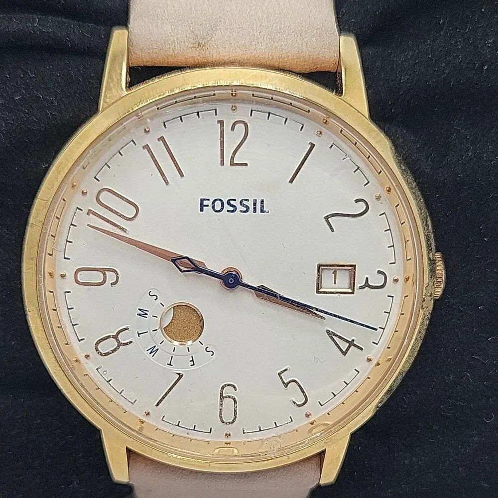 FOSSIL ES3991 Women's Rose Gold Leather Analog Dial Quartz Wrist Watch BC299